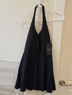 Fabletics Black Halter One-Piece Dress